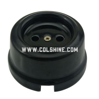 Black Retro Porcelain Socket