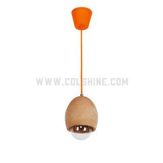 Industrial Cement Pendant Light with Fabric Cable