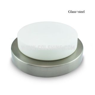 LED Flush Mount Ceiling Light with Frosted White Glass Shade 12W-20W